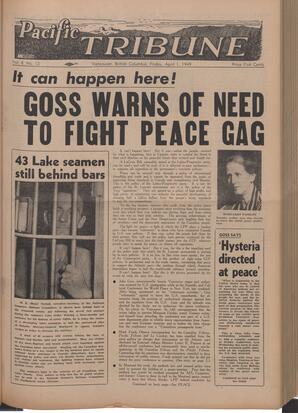   The Pacific Tribune - Friday, April 1, 1949   , page 1