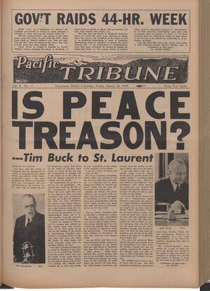   The Pacific Tribune - Friday, March 18, 1949   , page 1