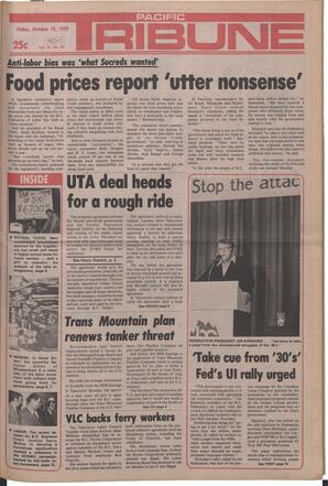   The Pacific Tribune - Friday, October 19, 1979   , page 1