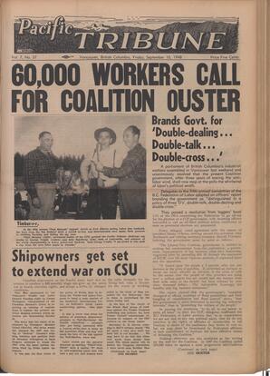   The Pacific Tribune - Friday, September 10, 1948   , page 1