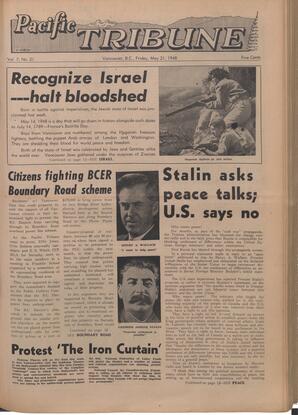   The Pacific Tribune - Friday, May 21, 1948   , page 1