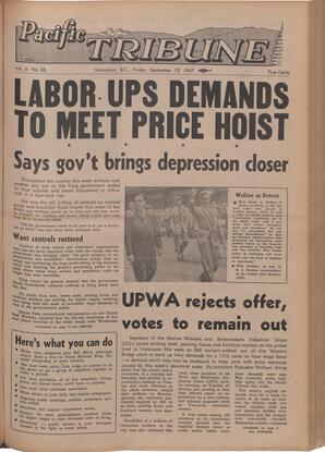   The Pacific Tribune - Friday, September 19, 1947   , page 1