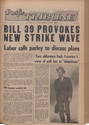   The Pacific Tribune - Friday, September 12, 1947   , page 1