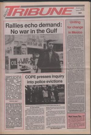   The Pacific Tribune - Monday, December 3, 1990   , page 1