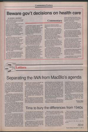   The Pacific Tribune - Monday, November 19, 1990   , page 5