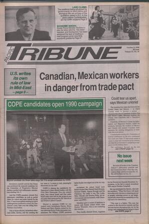   The Pacific Tribune - Monday, October 8, 1990   , page 1