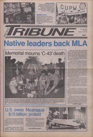   The Pacific Tribune - Monday, June 25, 1990   , page 1