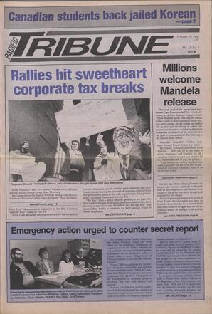   The Pacific Tribune - Monday, February 19, 1990   , page 1