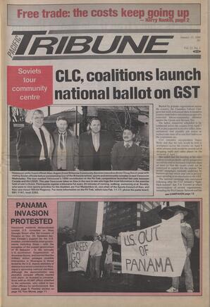   The Pacific Tribune - Monday, January 15, 1990   , page 1