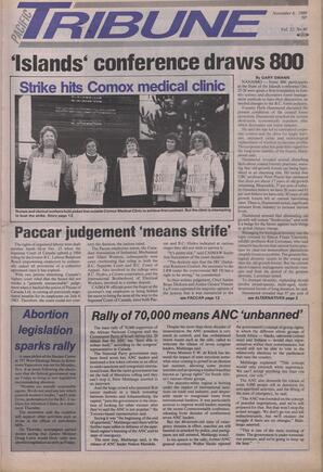   The Pacific Tribune - Monday, November 6, 1989   , page 1