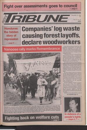  The Pacific Tribune - Monday, November 21, 1988   , page 1