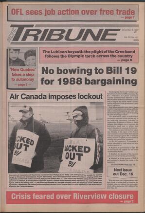   The Pacific Tribune - Wednesday, December 2, 1987   , page 1