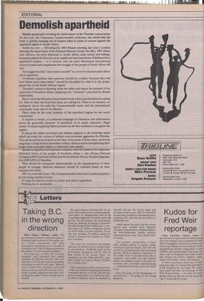  The Pacific Tribune - Wednesday, October 21, 1987   , page 4