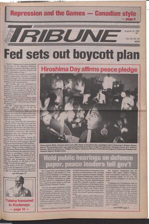   The Pacific Tribune - Wednesday, August 12, 1987   , page 1