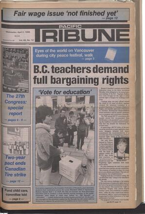   The Pacific Tribune - Wednesday, April 2, 1986   , page 1