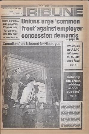   The Pacific Tribune - Wednesday, January 29, 1986   , page 1