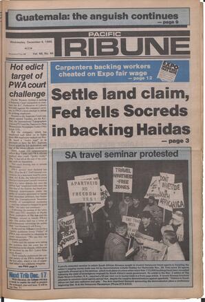   The Pacific Tribune - Wednesday, December 4, 1985   , page 1