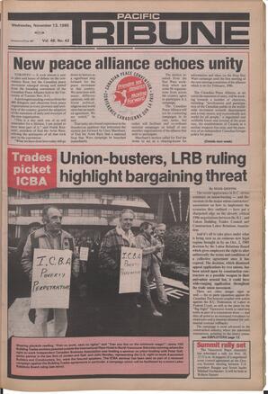   The Pacific Tribune - Wednesday, November 13, 1985   , page 1