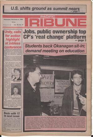   The Pacific Tribune - Wednesday, November 6, 1985   , page 1
