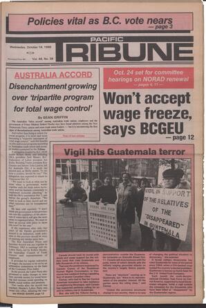   The Pacific Tribune - Wednesday, October 16, 1985   , page 1