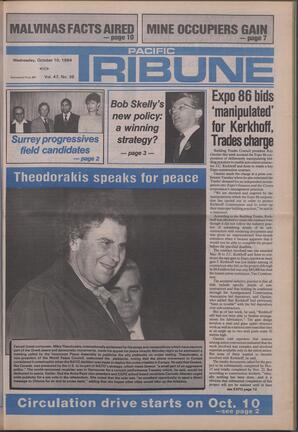   The Pacific Tribune - Wednesday, October 10, 1984   , page 1