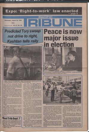   The Pacific Tribune - Wednesday, August 29, 1984   , page 1