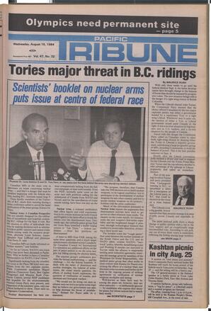   The Pacific Tribune - Wednesday, August 15, 1984   , page 1
