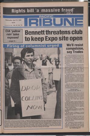   The Pacific Tribune - Wednesday, April 18, 1984   , page 1