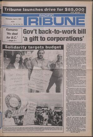   The Pacific Tribune - Wednesday, April 4, 1984   , page 1