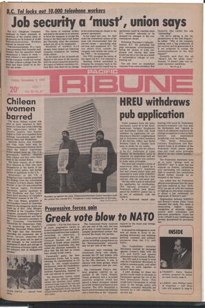   The Pacific Tribune - Friday, December 2, 1977   , page 1