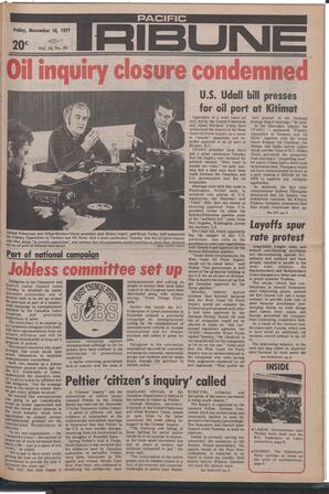   The Pacific Tribune - Friday, November 18, 1977   , page 1