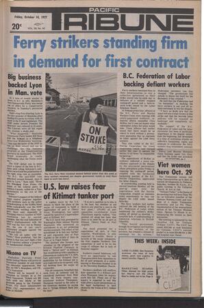   The Pacific Tribune - Friday, October 14, 1977   , page 1