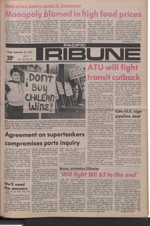   The Pacific Tribune - Friday, September 23, 1977   , page 1