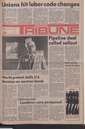   The Pacific Tribune - Friday, September 16, 1977   , page 1