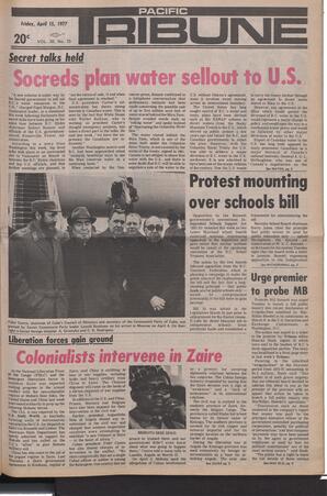   The Pacific Tribune - Friday, April 15, 1977   , page 1