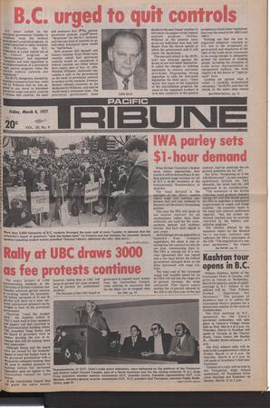   The Pacific Tribune - Friday, March 4, 1977   , page 1
