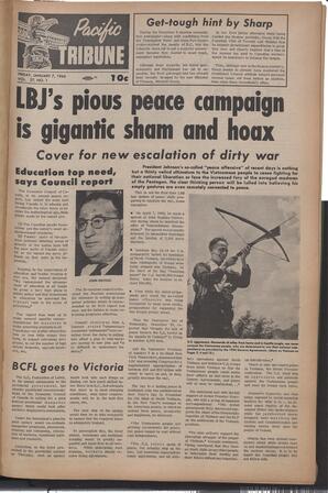   The Pacific Tribune - Friday, January 7, 1966   , page 1