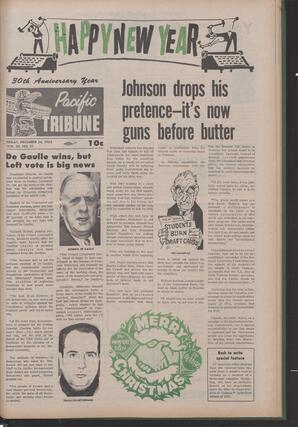   The Pacific Tribune - Friday, December 24, 1965   , page 1