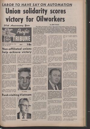   The Pacific Tribune - Friday, November 26, 1965   , page 1