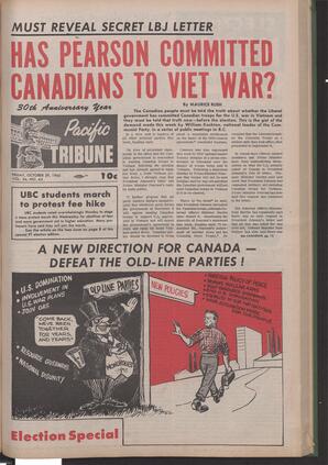   The Pacific Tribune - Friday, October 29, 1965   , page 1