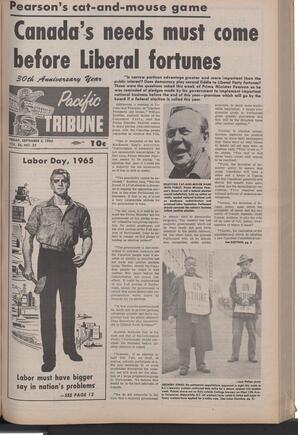   The Pacific Tribune - Friday, September 3, 1965   , page 1