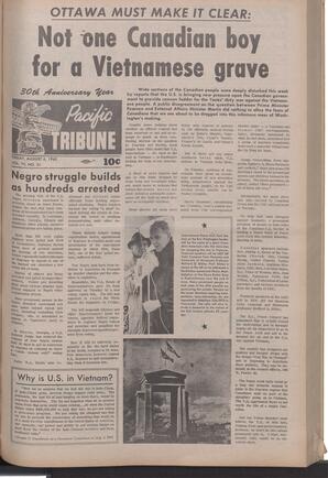   The Pacific Tribune - Friday, August 6, 1965   , page 1