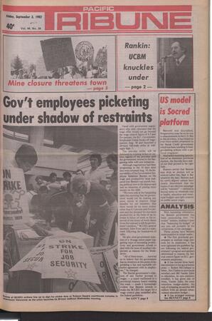   The Pacific Tribune - Friday, September 3, 1982   , page 1