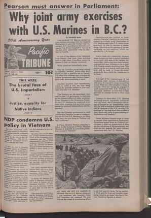   The Pacific Tribune - Friday, May 21, 1965   , page 1