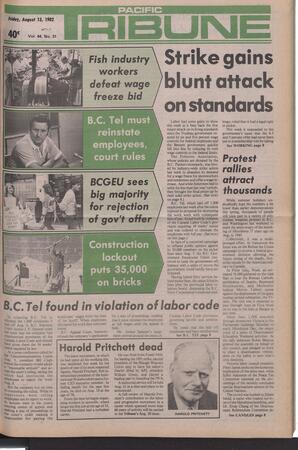   The Pacific Tribune - Friday, August 13, 1982   , page 1