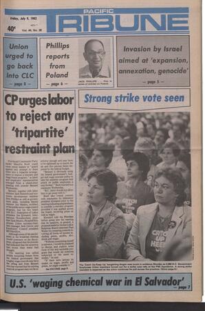   The Pacific Tribune - Friday, July 9, 1982   , page 1