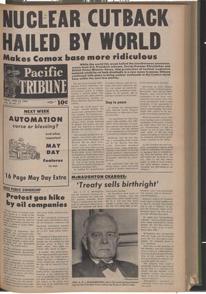   The Pacific Tribune - Friday, April 24, 1964   , page 1