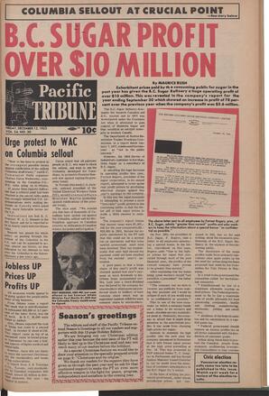   The Pacific Tribune - Friday, December 13, 1963   , page 1