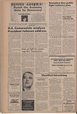   The Pacific Tribune - Friday, December 6, 1963   , page 6