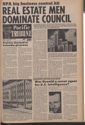   The Pacific Tribune - Friday, December 6, 1963   , page 1